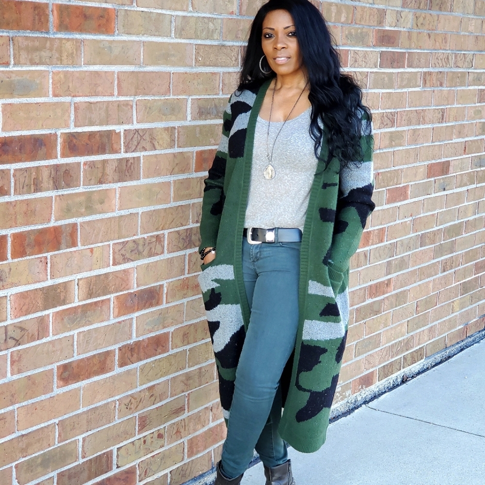 Camouflage Cardigan S-M